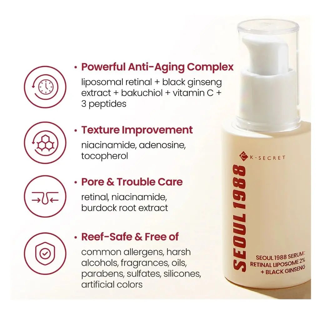 K-Secret - Seoul 1988 Serum: Retinal Liposome 2 Percent + Black Ginseng 30ml