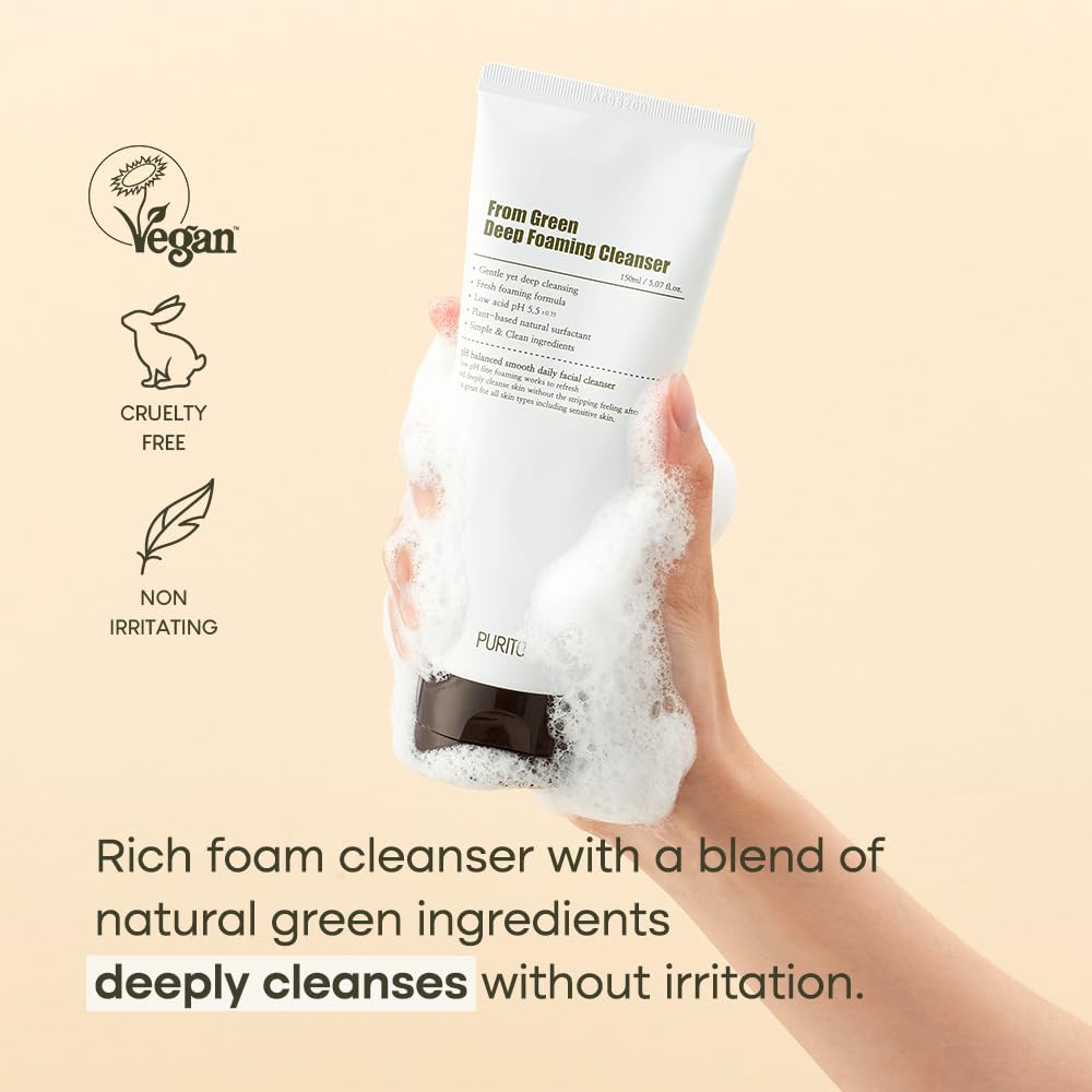 From Green Deep Foaming Cleanser - Purito SEOUL