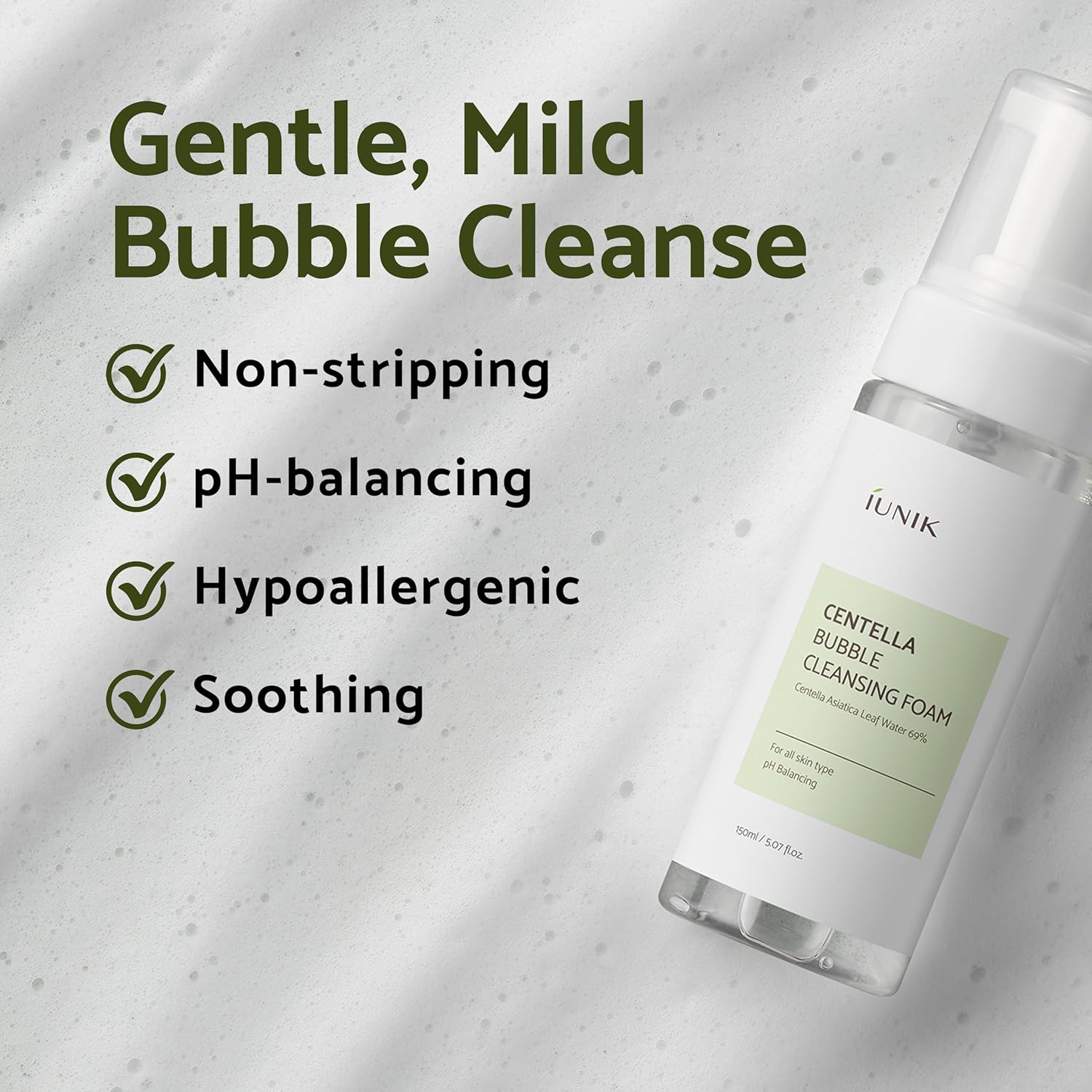 Centella Bubble Cleansing Foam - IUNIK