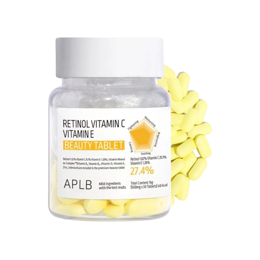 Retinol Vitamin C Vitamin E Beauty Tablet - 500 mg x 30 Tablets