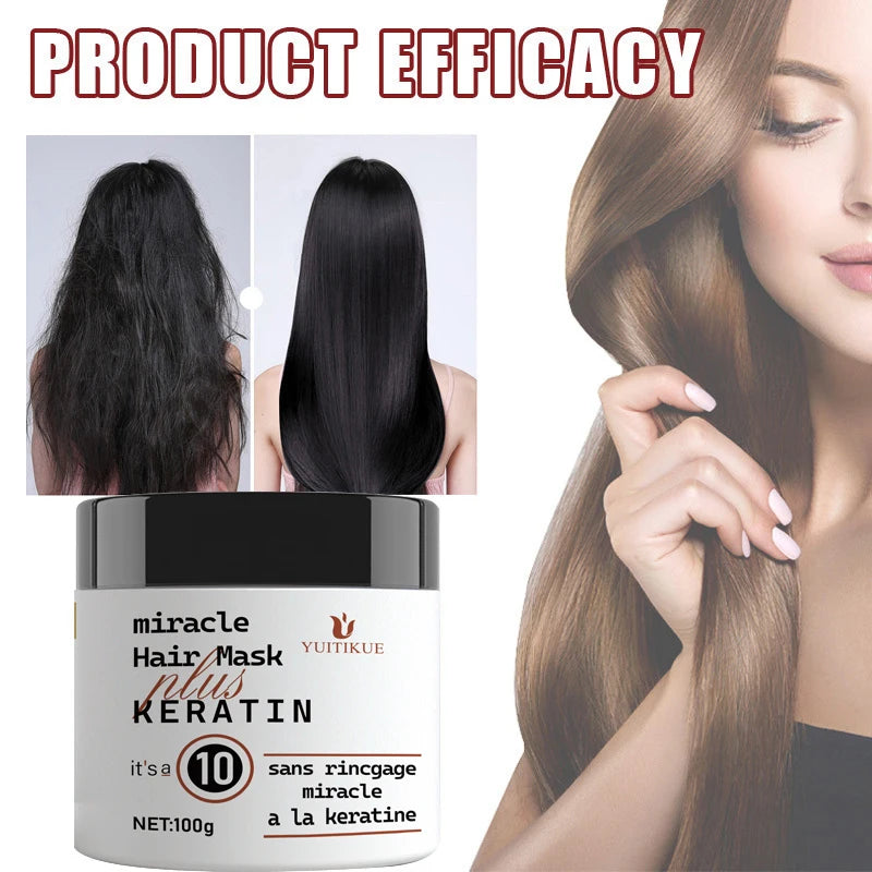 Keratin Hair Mask - Deep care for dry, damaged hair, moisturizing and nourishing, suitable for all hair types