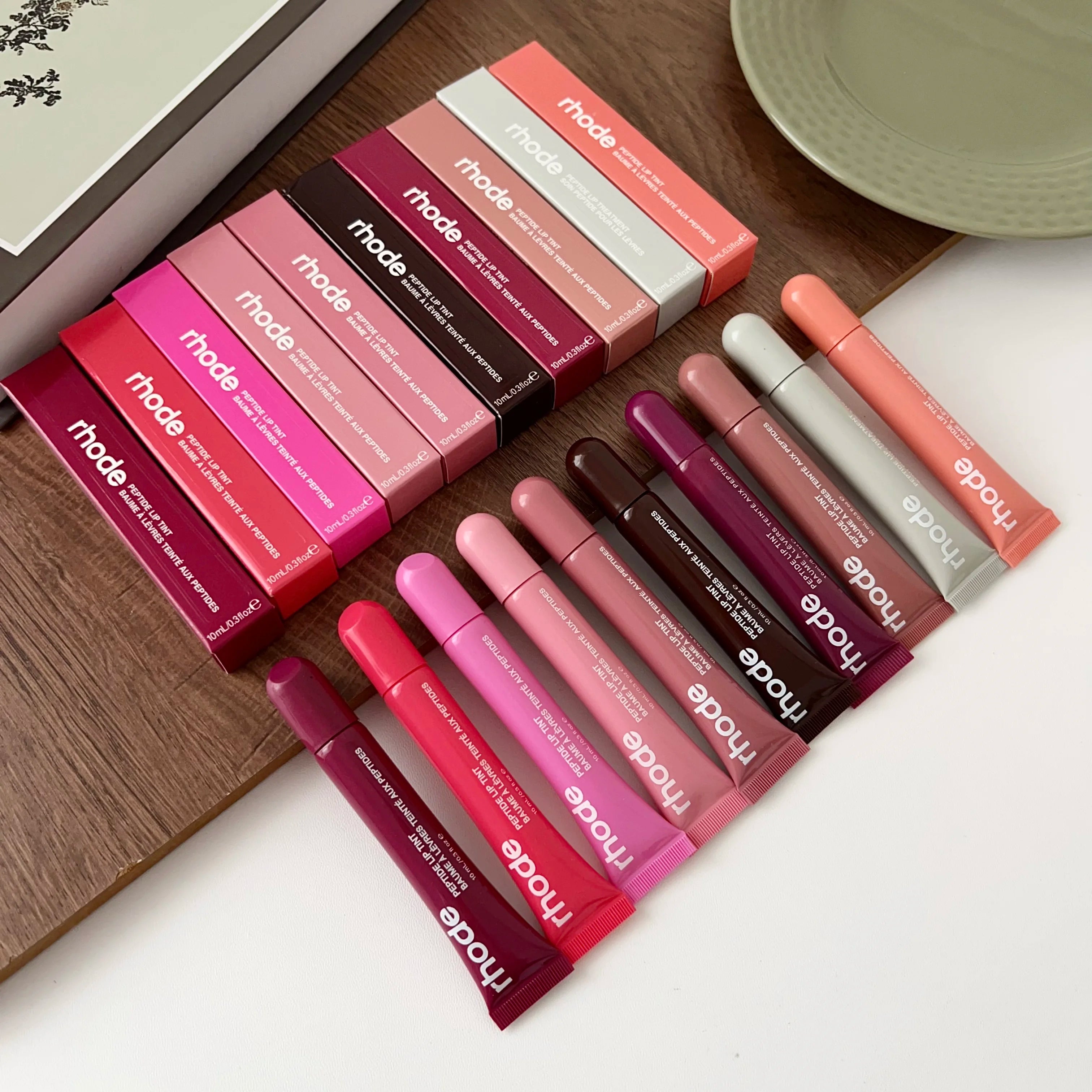 Rhode Lip Glosses Plump Moisturizing Lip Glaze Cinnamon Roll Oil Long Lasting Nourishing Lipstick Care Make up For Women Girls