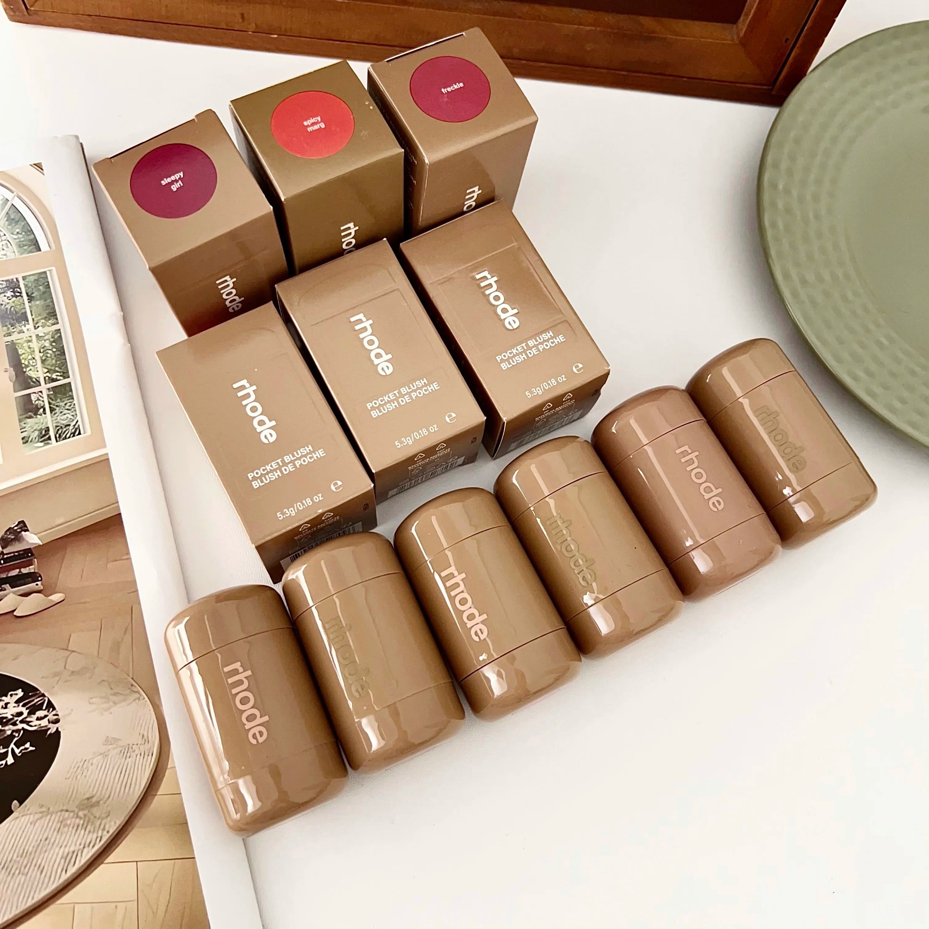 RHODE Makeup Cheek Blush Cream Blusher Stick Lip Gloss Phone Case For iPhone New Toast SALTY TAN Raspberry Espresso Lipstick INS