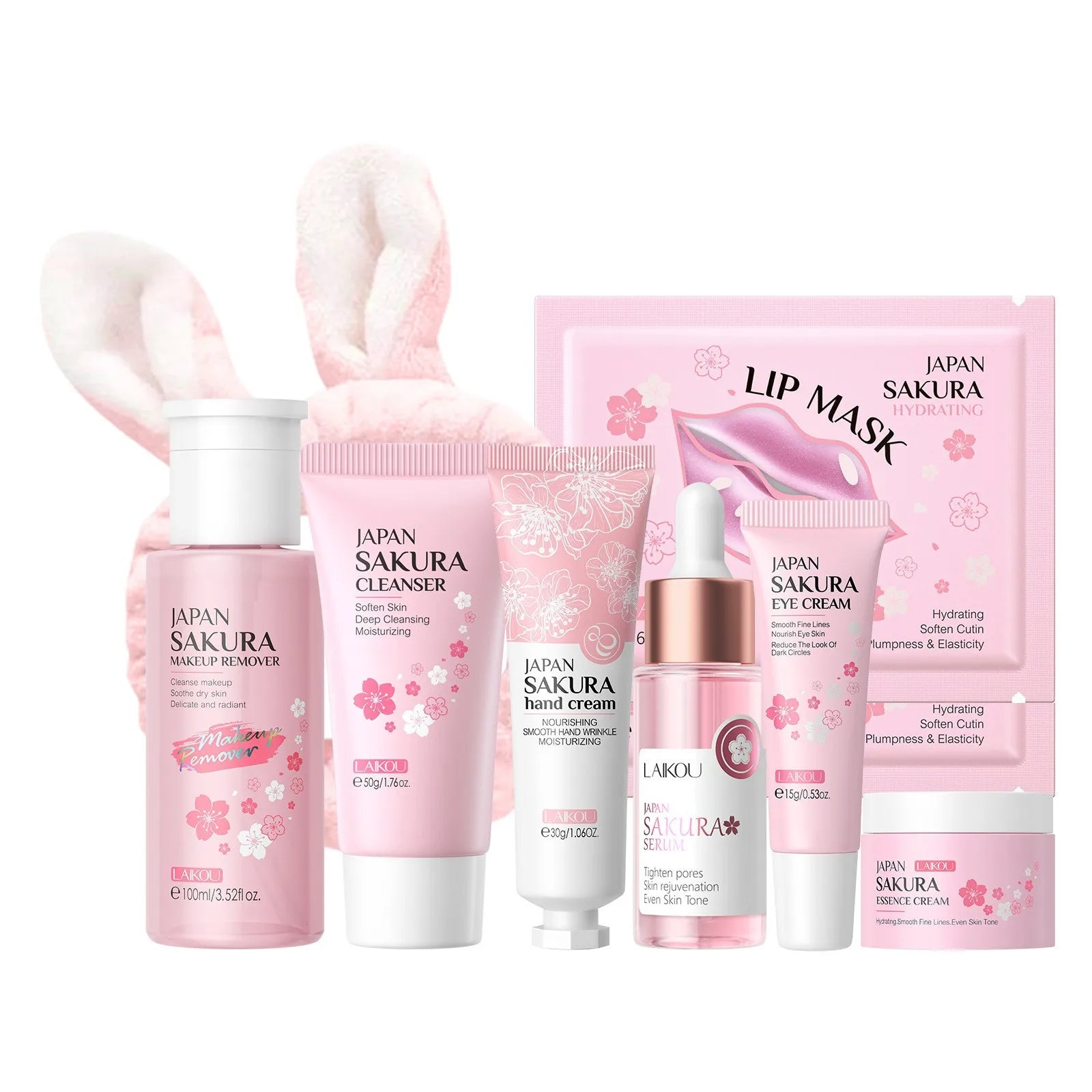Sakura Skin Care Kit Hydrating Moisturizing Skin Care with Cleansing Pore Treatment and Sunscreen  Cosmetic  Skincare Korean