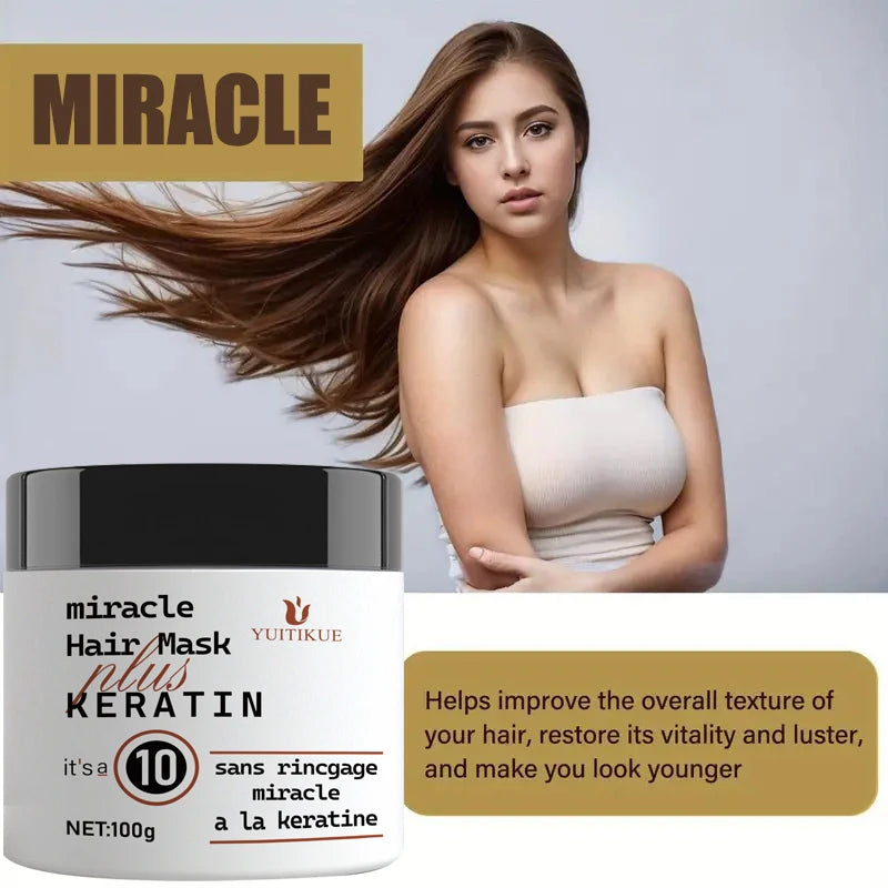 Keratin Hair Mask - Deep care for dry, damaged hair, moisturizing and nourishing, suitable for all hair types
