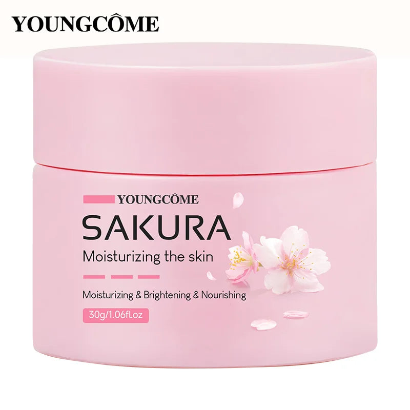 Sakura Essence Cream,Cherry Blossom Facial Moisturizer for Dry & Rough Skin,Anti Aging Face Lifting Nourishing Repair Collagen