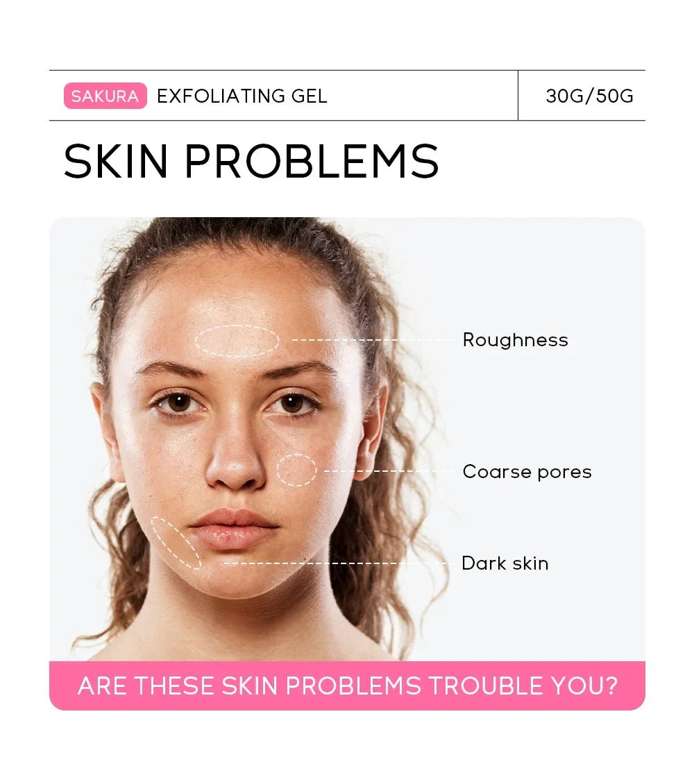 Sakura Exfoliating Peeling Gel Facial Scrub Moisturizing Nourishing Repair Scrubs Face Cream Beauty Skin Care