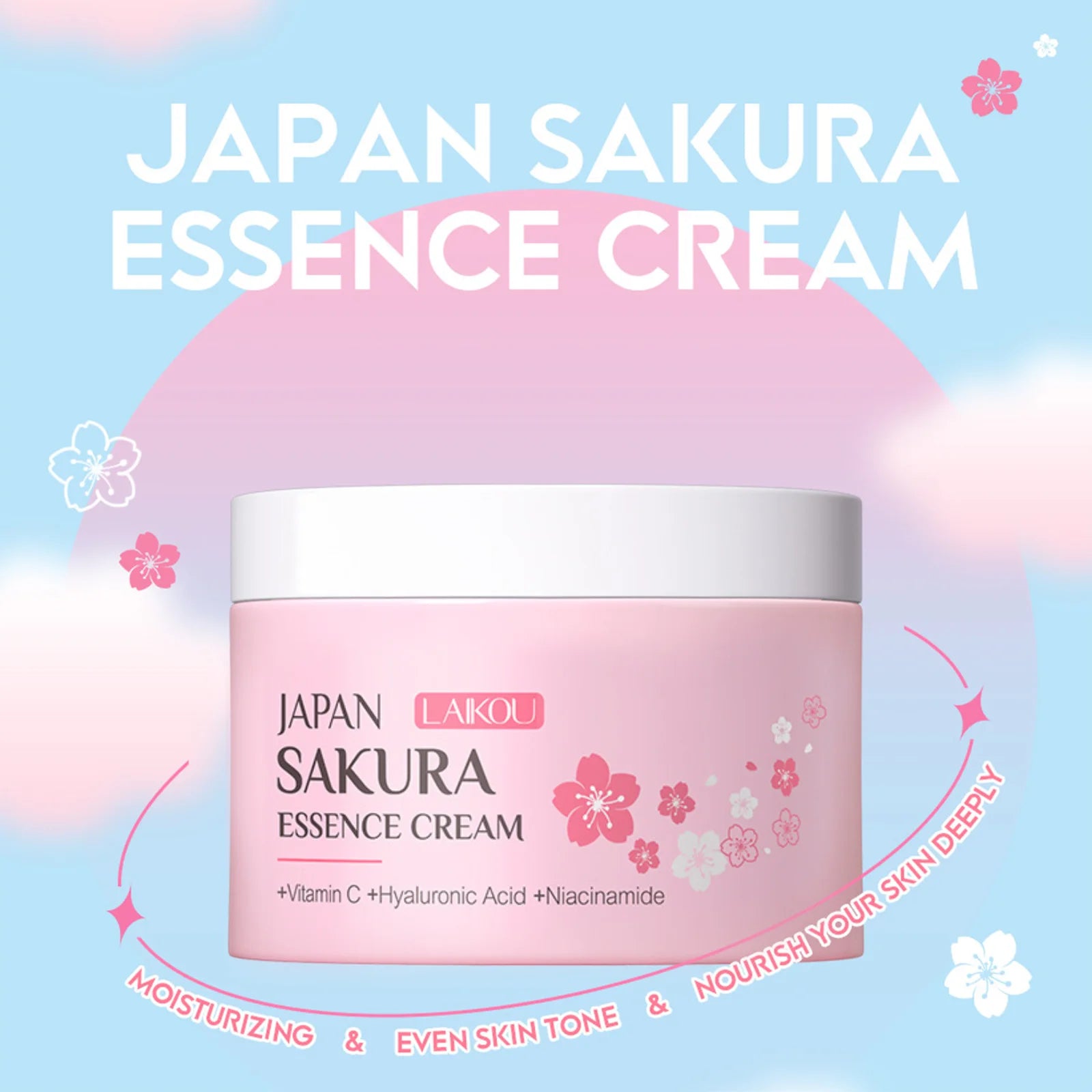Japan Sakura Face Cream Cherry Blossom Facial Cream Nourishing Oil Control Moisturizing Hydration Skin Firming Korean Skin Care