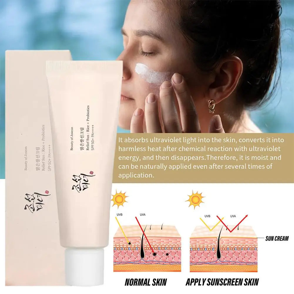 2025 50ml Rice Sunscreen Lightweight Non-Greasy Sensitive Skin Long-Lasting Protection Effective Sun Protection Rice Sunscreen
