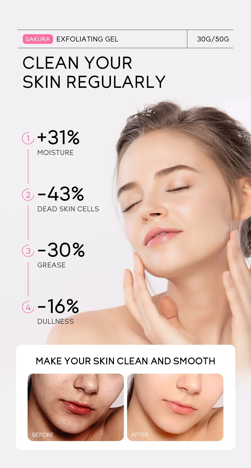 Sakura Exfoliating Peeling Gel Facial Scrub Moisturizing Nourishing Repair Scrubs Face Cream Beauty Skin Care