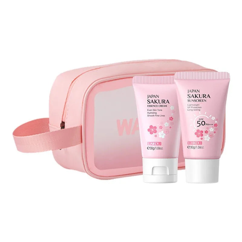 Sakura Skin Care Kit Hydrating Moisturizing Skin Care with Cleansing Pore Treatment and Sunscreen  Cosmetic  Skincare Korean