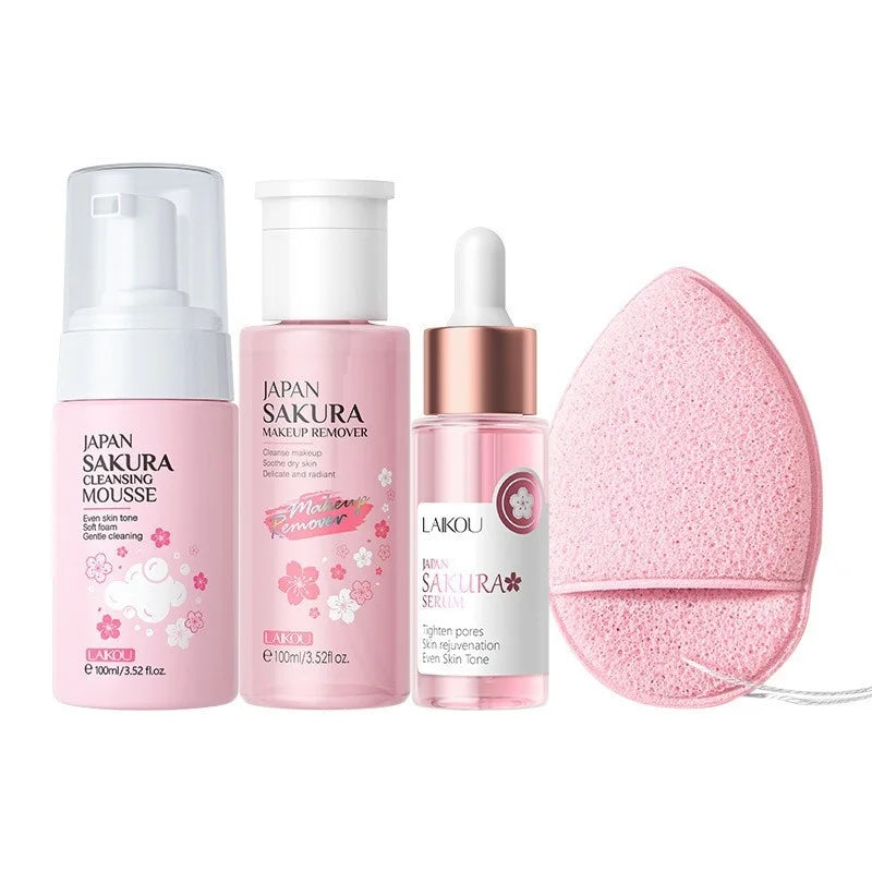Sakura Skin Care Kit Hydrating Moisturizing Skin Care with Cleansing Pore Treatment and Sunscreen  Cosmetic  Skincare Korean