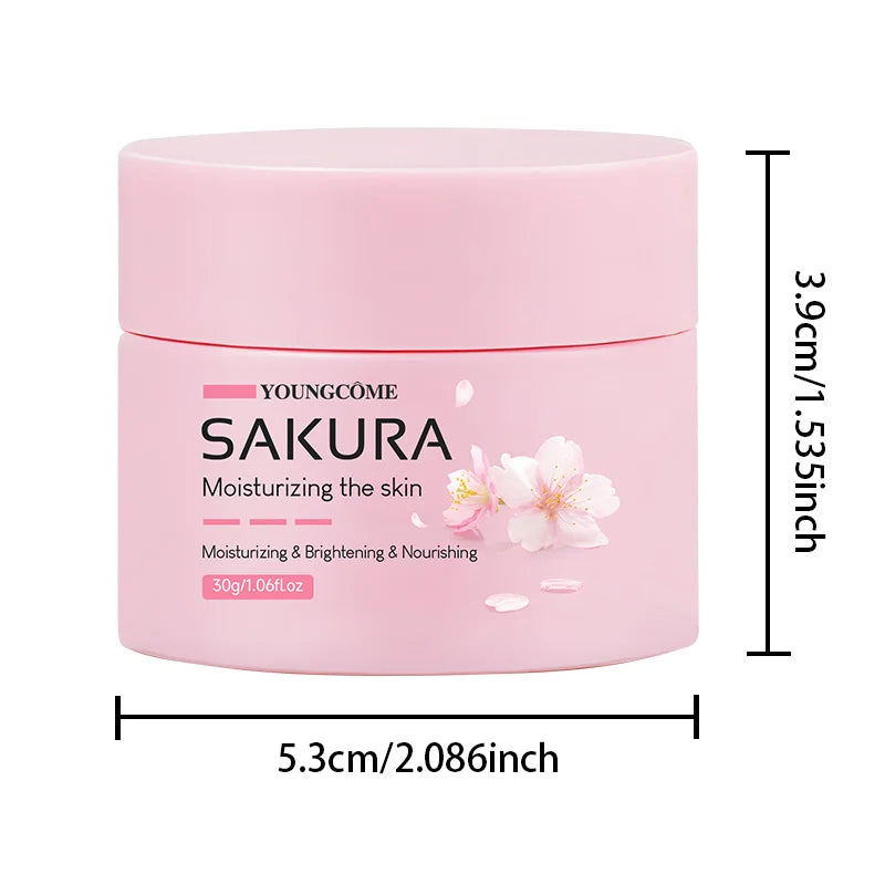 Sakura Essence Cream,Cherry Blossom Facial Moisturizer for Dry & Rough Skin,Anti Aging Face Lifting Nourishing Repair Collagen