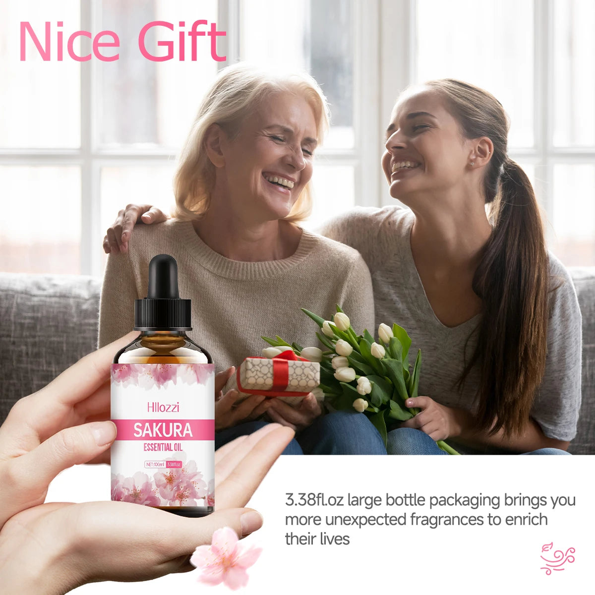 Sakura essential oil, massage oil for face, hair, nails, body, DIY soap and candle, can be used with aromatherapy machine.