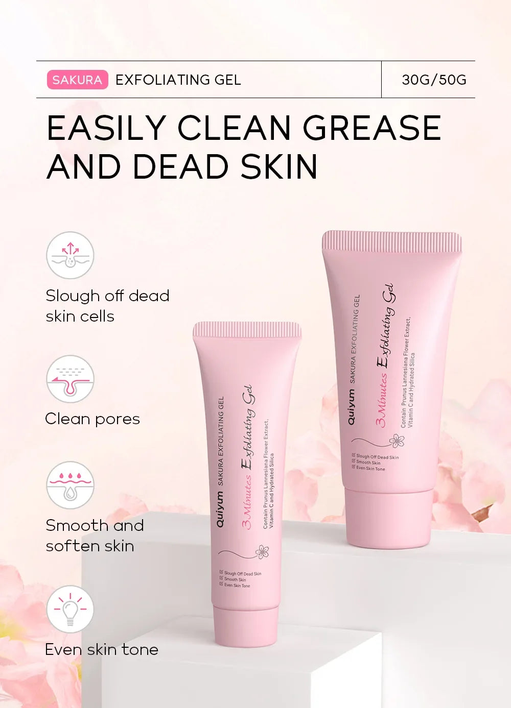 Sakura Exfoliating Peeling Gel Facial Scrub Moisturizing Nourishing Repair Scrubs Face Cream Beauty Skin Care