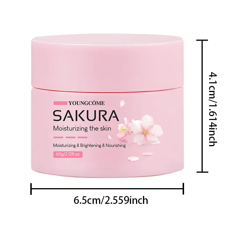 Sakura Essence Cream,Cherry Blossom Facial Moisturizer for Dry & Rough Skin,Anti Aging Face Lifting Nourishing Repair Collagen
