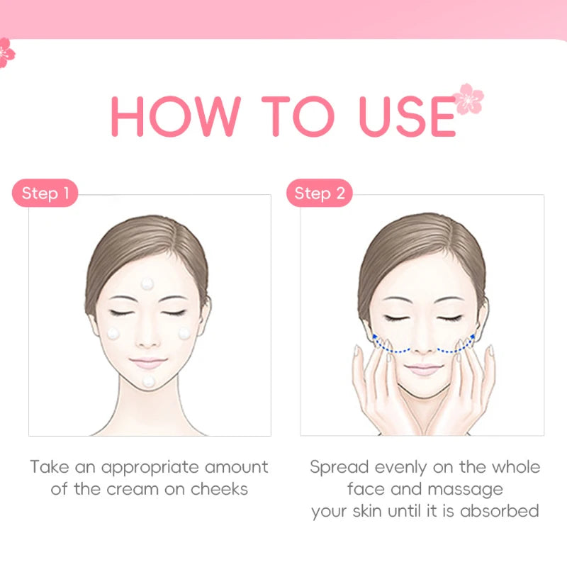 Japan Sakura Face Cream Cherry Blossom Facial Cream Nourishing Oil Control Moisturizing Hydration Skin Firming Korean Skin Care