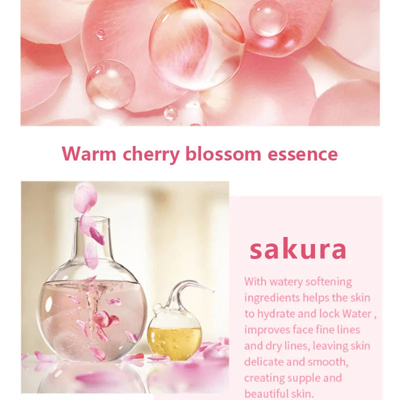 Sakura Essence Cream,Cherry Blossom Facial Moisturizer for Dry & Rough Skin,Anti Aging Face Lifting Nourishing Repair Collagen