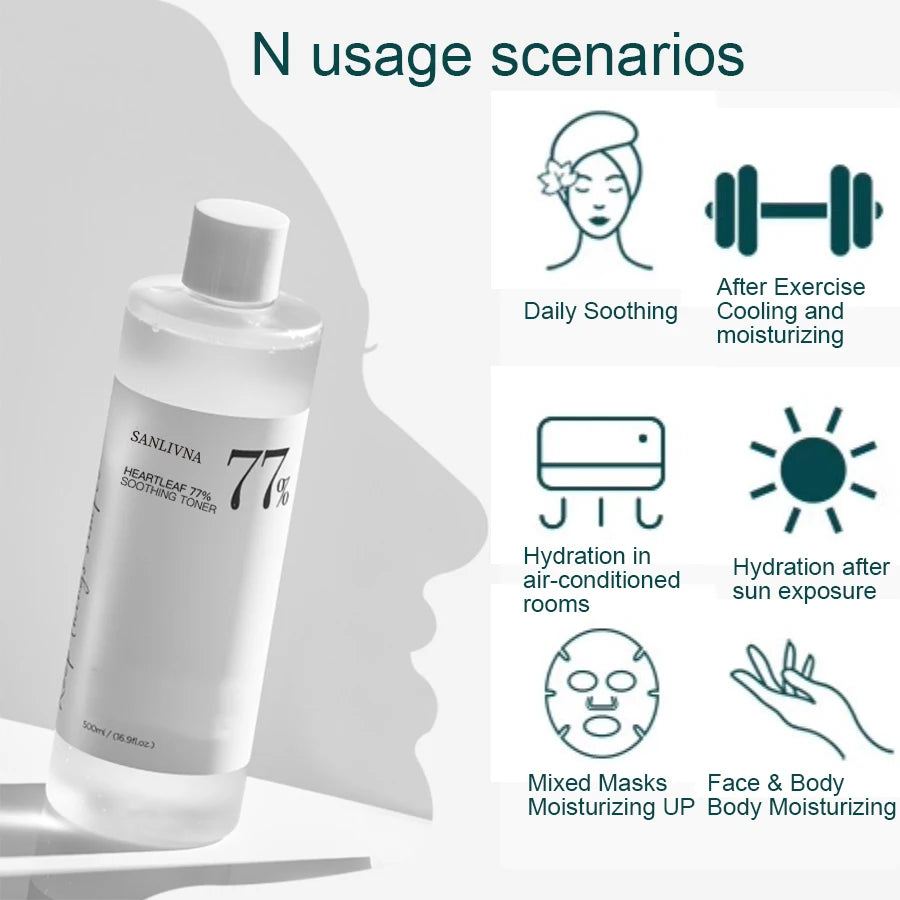 Heartleaf 77% Toner Natural Extract Houttuynia Cordata Moisturizing Refreshing Gentle Non-irritating Skin Care Products