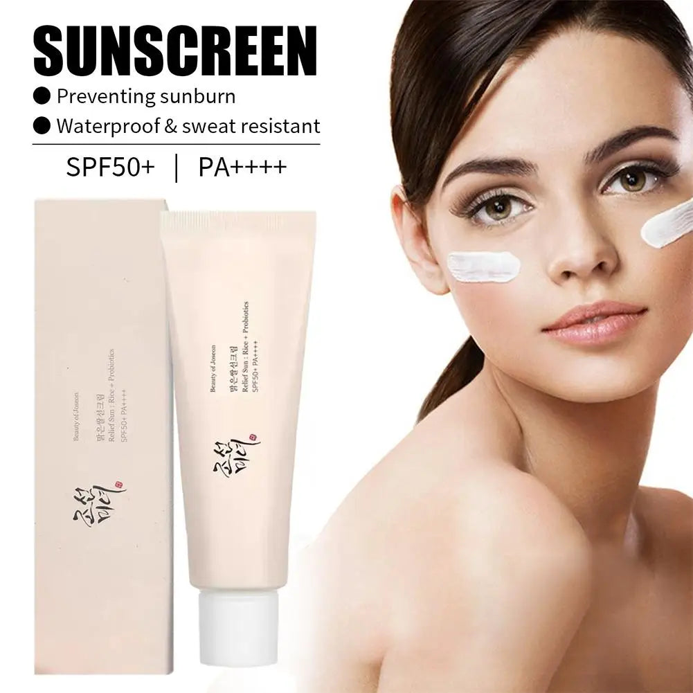 2025 50ml Rice Sunscreen Lightweight Non-Greasy Sensitive Skin Long-Lasting Protection Effective Sun Protection Rice Sunscreen