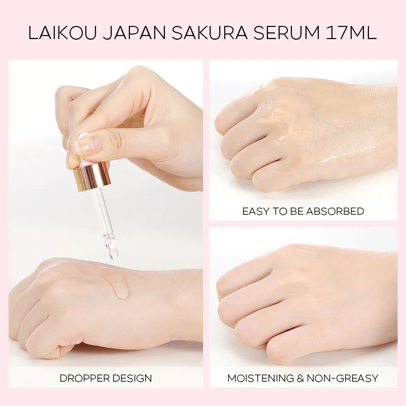 LAIKOU Sakura Face Essence Anti Wrinkle Serum Shrink Pores Anti-Aging Moisturizing Dry Skin Care 17ml or 30ml