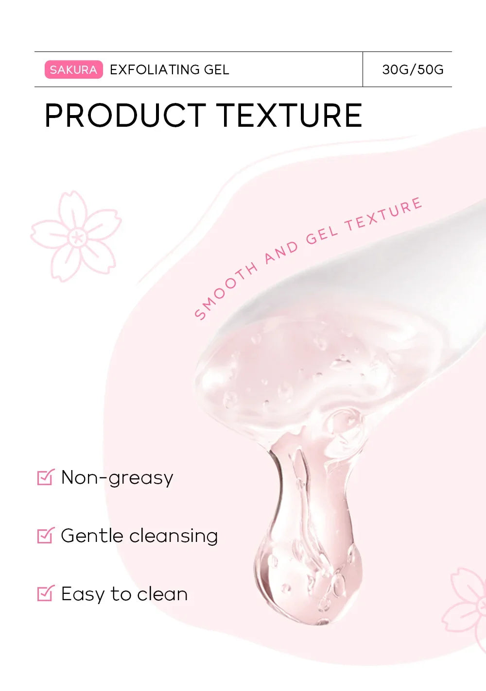 Sakura Exfoliating Peeling Gel Facial Scrub Moisturizing Nourishing Repair Scrubs Face Cream Beauty Skin Care